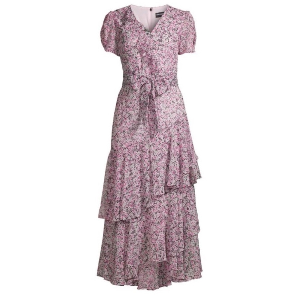 Karl Lagerfeld — Floral Tiered Pink Maxi Dress